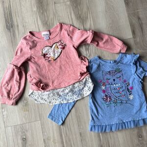 Little Lass Boho Hippie Tops, Patchwork, Owl Size 4T